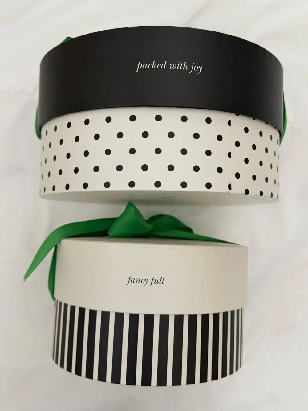 LIKE NEW 2pk Polka Dot/Stripe Round Gift Boxes - kate spade new york x Target